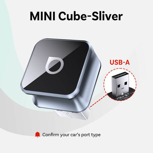 Ultra-Compact Mini 3.0 Wireless CarPlay & Android Auto Adapter — Cube Design